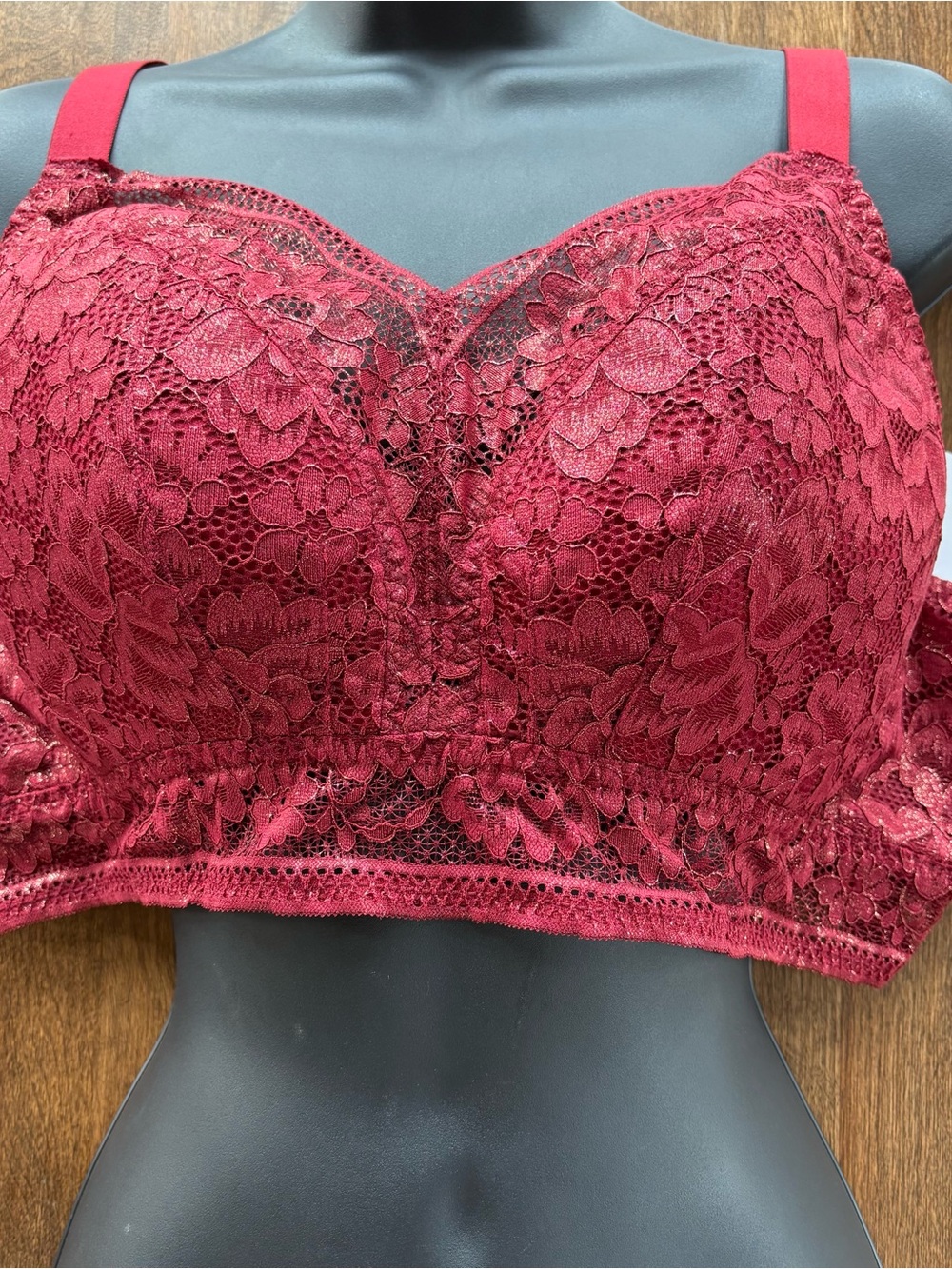 KNIX Lace Longline Bralette Red Velvet Size XXXXL - NWT